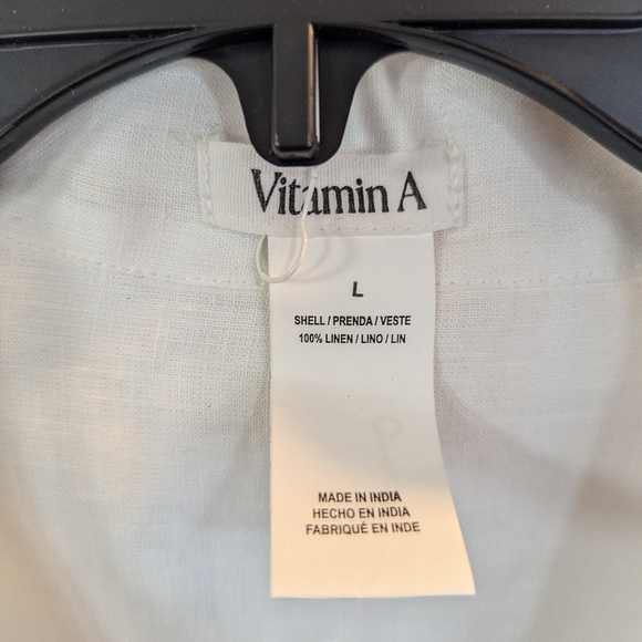 Vitamin A The Getaway Romper - White Eco Linen.... Size Large - Picture 9 of 9